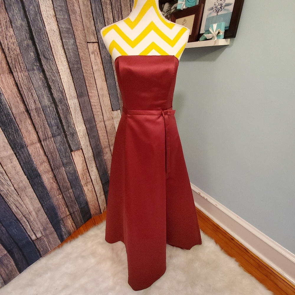 strapless red prom dress w/ empire waist size M